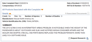 Illustration for article titled Is Nissan's passenger airbag problem really a new problem?